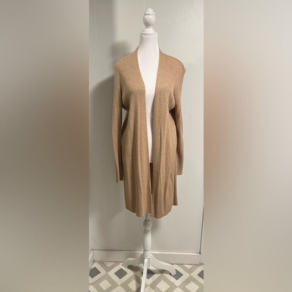 LOFT camel color mid length cardigan smoke free home no damage clean